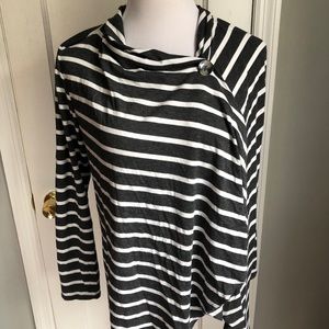 Gray and white cardigan